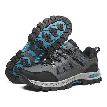 עור של גברים חיצונית הליכה נעלי ספורט תיירות טרקים נעלי טיפוס הרים שביל ריצה נעלי גברים באיכות גבוהה