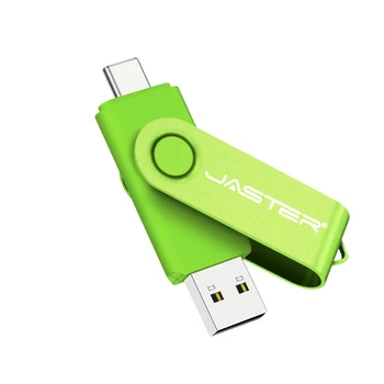 סוג-C עט כונן 64GB מהירות גבוהה USB Flash Drive 32G עבור טלפון נייד אמיתי קיבולת Pendrive חינם מותאם אישית לוגו ירוק מקל זיכרון