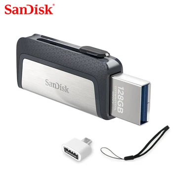 SanDisk USB Flash Drive SDDDC2 128GB אקסטרים במהירות גבוהה מסוג C-USB3.1 כפול OTG 64GB עט כונני 16GB 150 מטרים/S PenDrives 32GB מתכת