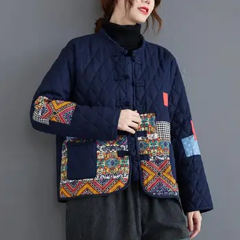 נשים סיניות כותנה מעיל חורף מעיל וינטג אתני החדרת מסורת