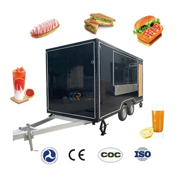 סין מזון טריילר מפעל אספקת מקפיא מזון מהיר משאית טריילר עגלה בתוך הבית, ציוד מטבח יכול להיות מותאם אישית