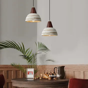 נורדי, עץ משובח הנורה אורות תליון מסעדה חדר השינה ליד המיטה הביתה קרמיקה דקו Maison אור Led החווה עיצוב מודרני