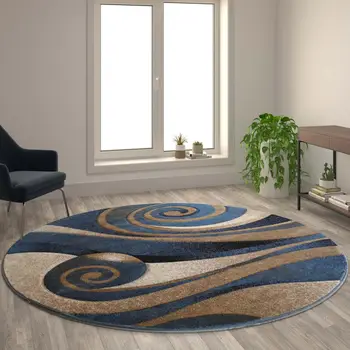 8'x8 מסביב שטיח מודרני עגול בדוגמת מקורה שטיחים על המיטה בחדר שטיחים בסלון קישוט הבית