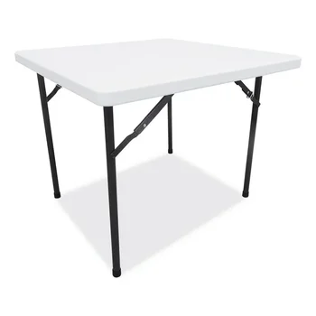 פלסטיק שולחן מתקפל, 36 w x 36 d x 29 1/4 שעה, לבן