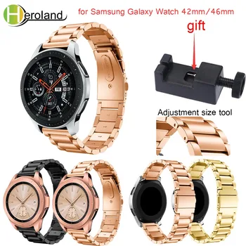 יוקרה נירוסטה חכם רצועת שעון רצועת 2018 חדש עבור Samsung Galaxy לצפות 46mm/42mm מתכת החלפת רצועת היד רצועת +כלי