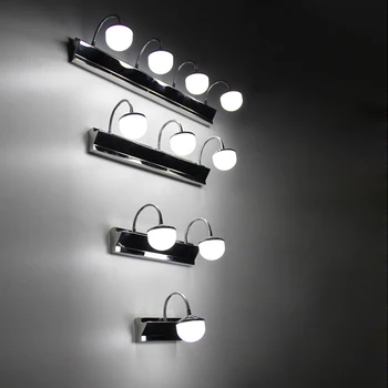 מודרני ברזל פשוטים מנורת קיר מתכווננת עמיד למים אנטי ערפל אמבטיה דקורטיבי במראה לפצות אור אקרילי לבן LED מנורות קיר