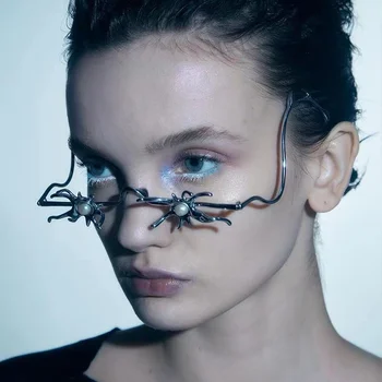 סייברפאנק הבארוק פרל משקפיים דקורטיביים השטח מוגזם אישיות ייחודית, עיצוב מסיבת יום הולדת מתנות לגברים ונשים