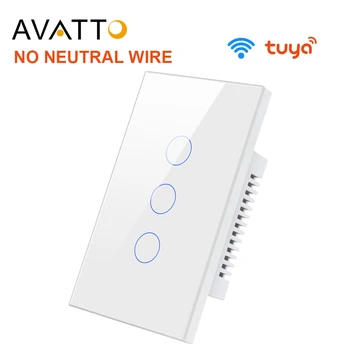 AVATTO Tuya WiFi מתג לא נייטרלי החוט הנדרש, RF433 בית חכם Interruptor מתג האור אותנו 1/2/3 עובד עבור Alexa הבית של Google