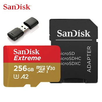 SanDisk כרטיס זיכרון 64GB 32GB V30 A2 4K מיקרו SD כרטיס 128GB 256GB 512GB UHS-אני U3 Flashcard Microsd 1TB שיעור 10 extreme SDXC