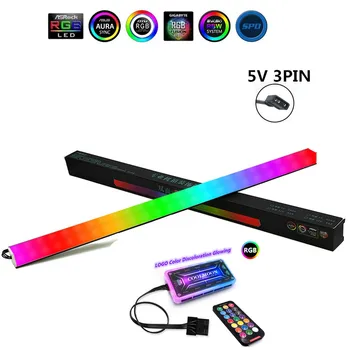 CoolMoon RGB PC מקרה LED רצועה,אלומיניום א-RGB כפול בצד סרגל 30 ס 