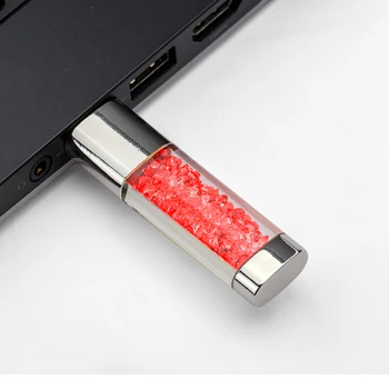 אופנה יהלום לוגו בהתאמה אישית קריסטל עם אור LED מתכת, כונן הבזק מסוג USB כונן עט 8GB 16GB 32GB תכשיטים מקל זיכרון usb