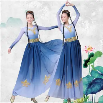 שינג ' יאנג בגדים נשיים בסגנון אתני מיעוטים אתניים לרקוד גדול להניף את החצאית