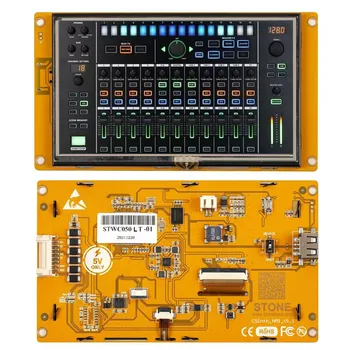 SCBRHMI 5 אינץ ' צבע מלא תצוגת LCD HMI Resistive מסך מגע מובנה RTC עם יציאת RS232 עבור Arduino