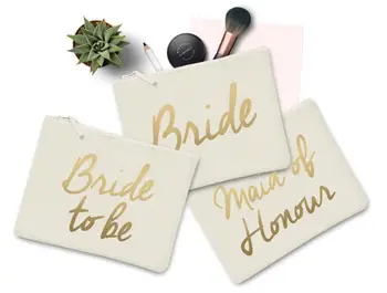 מותאם אישית כותרות לפצות comestic שקיות הכלה שבט החתונה מתנה ייחודית עבור כלה מסיבת רווקות תיקים ארנקים המצמד טובות