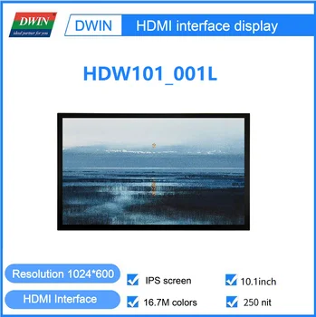 DWIN 10.1 אינץ 1024xRGBx600 HDMI לוח עם מגע דגם מסך IPS מתאים עבור Windows/פטל/לינוקס/אנדרואיד HDW101_001L