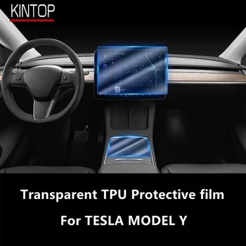 עבור טסלה מודל Y רכב פנים במרכז הקונסולה שקוף TPU סרט מגן נגד שריטות תיקון הסרט אביזרים שיפוץ