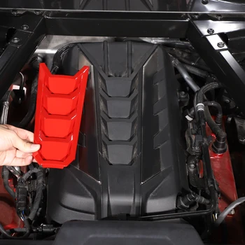עבור שברולט קורבט C8 סטינגריי Z06 Z51 2020-2024 ABS סיבי פחמן/אדום מכסה המנוע של מכונית בצורת U לכסות לקצץ מדבקה אביזרי רכב