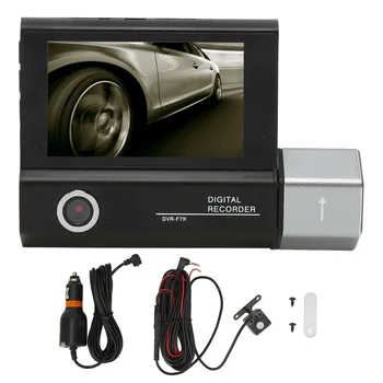 3 מכונית ערוץ Dash Cam DVR HD 1080P רכב לנהיגה מקליט רחב זווית שלוש דרך מצלמת וידאו Registrator Dashcam מצלמת וידאו
