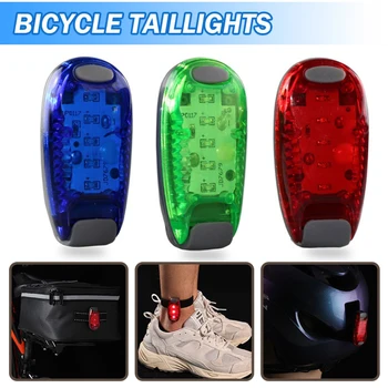 1pc LED פנס בטיחות קליפ על אטימות כחול/אדום/ירוק 3 מצבי אור בלילה מהבהבים מהבהבים הליכה ריצה רכיבה על אופניים המנורה