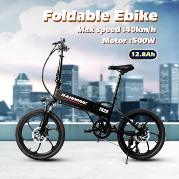 RANDRIDE YA20 מתקפלים אופניים חשמליים 500w אופני העיר Shimano 7 מהירות עירונית אופניים חשמליים למבוגרים עם Mechnical דיסק בלם