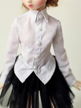 הרכש החדש 1/3 1/4 1/6 BJD שמלת בובה אופנה בגדי לבן חולצה+ חצאית שחורה על Bjd בובות צעצועים