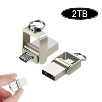 3 ב-1 usb flash drive 2TB כונן עט pendrive флешка 2TB מתכת u דיסק memoria cel מקל usb, מתנה על הטלפון /מחשב/מכונית/טלוויזיה בחינם לוגו