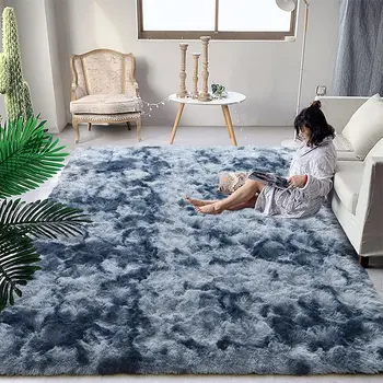 פלאפי קטיפה לקשור צבוע גדול השטיח בסלון עיצוב השטיח הילד החלקה הרצפה מחצלת השינה תפר שטיחים קישוט הבית שטיחים