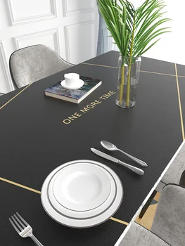 מפת שולחן עמיד למים שמן הוכחה חד פעמיות אור יוקרה ריח PVC עור מפת שולחן קפה שולחן אוכל כרית