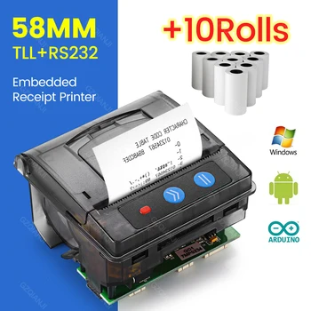 Goojprt 58mm מיני מוטבעים במדפסת טרמית Qr203 RS232 TTL לוח ממשק USB יציאת קבלת כרטיס ביל Impresoras גלילי נייר