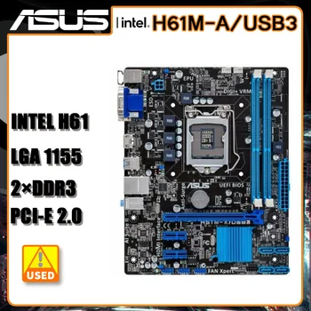 H61Motherboard LGA 1155 Asus H61M-A/USB3 לוח האם 1155 DDR3 16GB USB3.0 PCI-E 2.0 USB3.0 SATA II ATX עבור Core i3-2100 cpu