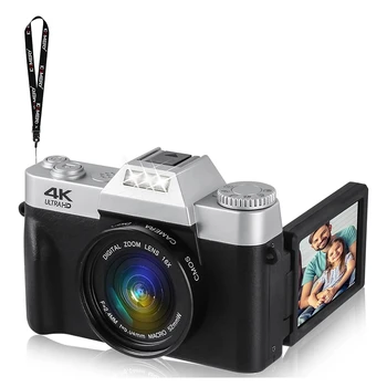 48MP 4K Full HD וידאו הדיגיטלי מצלמה פוקוס אוטומטי Vlogging מצלמה עם 3.0 אינץ מסך מתקפל