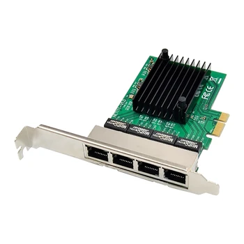 PCIE כרטיס רשת PCI-E X1 4 Port Gigabit Ethernet Server כרטיס רשת מתאם עבור אוהבת מהירות עכביש ים רוס רך הנתב