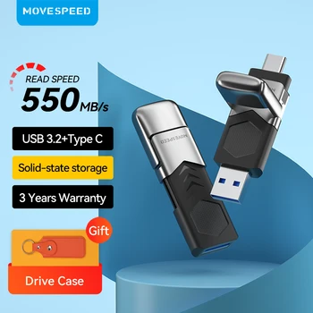 MOVESPEED 1TB USB 3.2 Gen 2 סוג C כונן העט 2 ב 1 550MB/s מהירות גבוהה USB כונן פלאש 512GB 256GB 128GB עבור טלפונים מחשב נייד