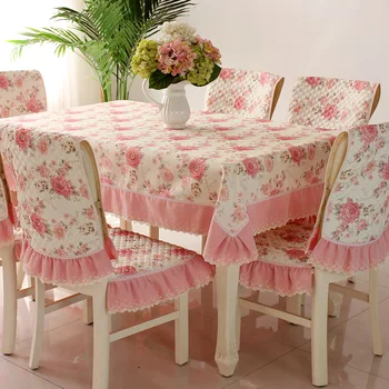 יוקרה, אופנה פסטורלי בד שולחן עם תחרה כותנה בסגנון אירופאי מלבני 3 סגנונות האוכל מפות כיסויים לכסאות