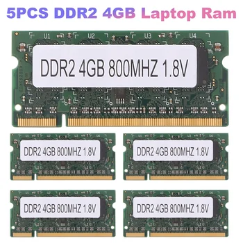 5PCS DDR2 4GB זיכרון המחשב הנייד 800Mhz זיכרון Ram PC2 6400 SODIMM 2RX8 200 סיכות Intel AMD RAM נייד