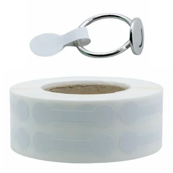 500pcs לבן דבק עצמי תכשיטים תוויות מחיר קטגוריה Dumbell אריזת כרטיס טבעת להציג כרטיסי DIY תכשיטים עבודת יד אספקה